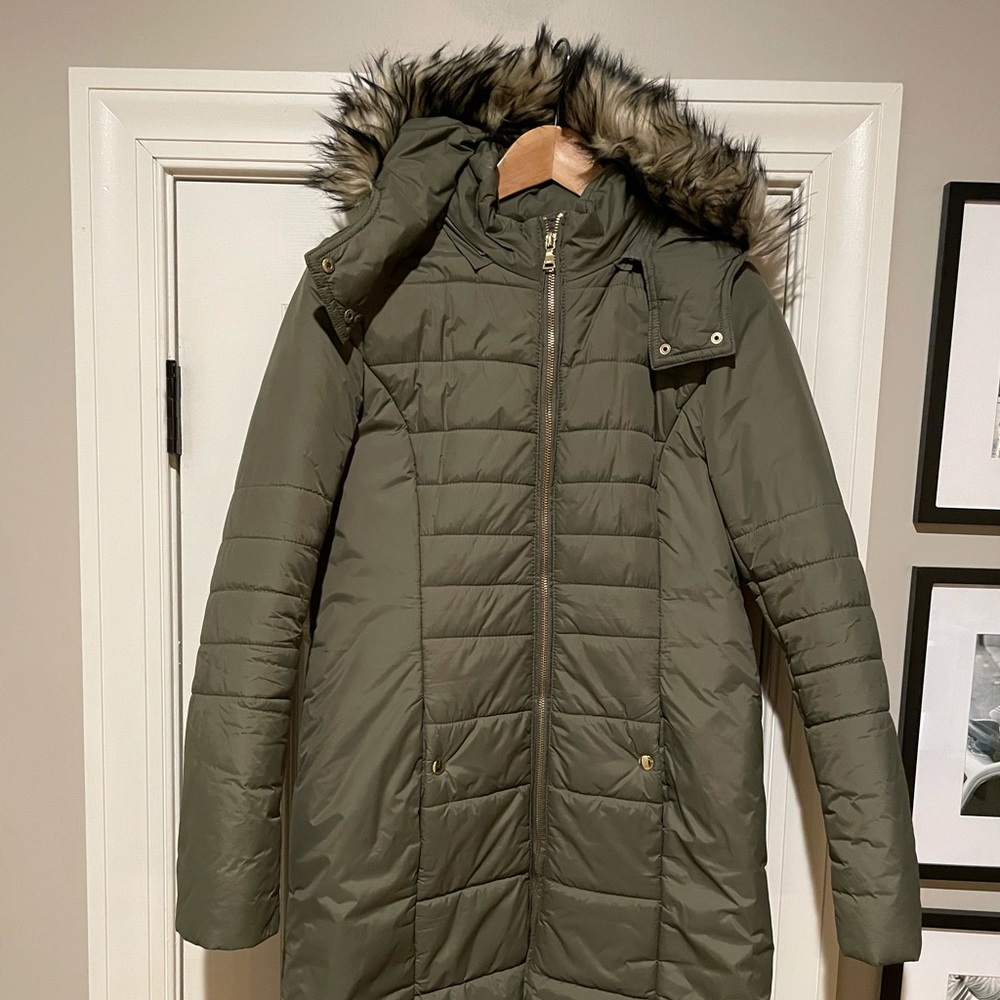 Express long puffer coat